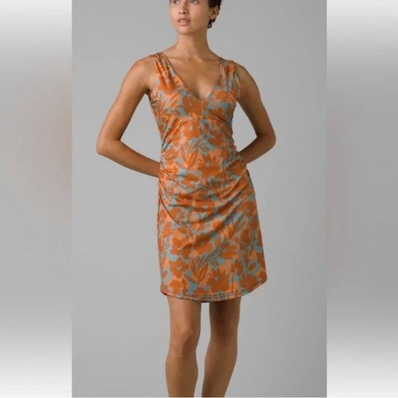 Prana Pearl Island Dress - Faded Poppy Bloom Active-dress, size L - Picture 1 of 8